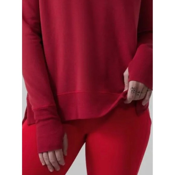 ATHLETA Coaster Luxe Stripe Red Sweatshirt - Picture 4 of 10